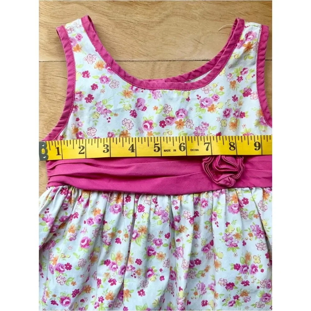 Vintage Jona Michelle Toddler Girls Floral Dress Pink White Size 4T